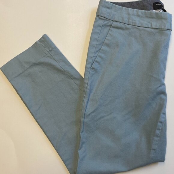 Banana Republic Hampton Fit soft teal blue cropped ankle trouser pants womens 4 - Picture 1 of 7